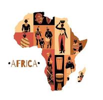 African Culture Continent Composition vector