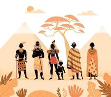 Ancient African People Composition vector