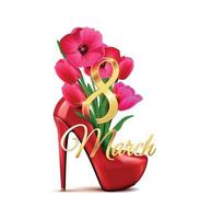 March 8th Shoe Composition vector