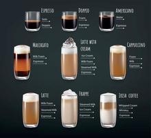infografías realistas de bebidas de café. vector