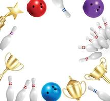 Bowling Pins Frame Composition vector