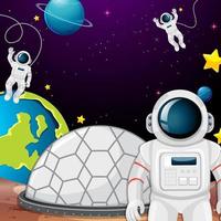 A space cartoon background scene vector