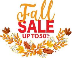 Fall sale banner template vector