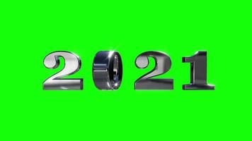 2021 3D text green screen loop animation
