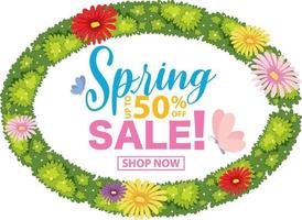 Spring sale banner template vector