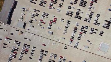 veduta aerea del parcheggio auto video