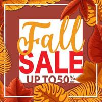 Fall sale banner template vector