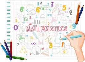Doodle math formula with Mathematics font vector