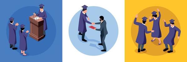 Isometric Graduation Design Concept vector