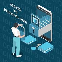 composición del acceso a los datos personales vector