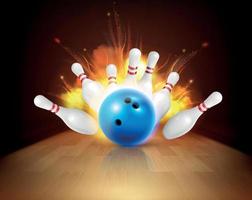 Fire Bowling Strike Composition vector