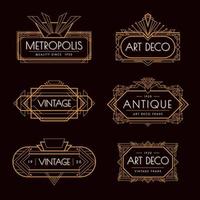 conjunto de etiquetas art deco vector