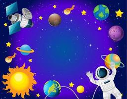 A banner outer space scence background vector