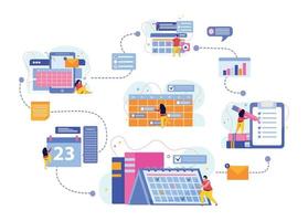 Planning And Scheduling Flowchart vector