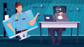 Hacker Flat Illustration vector