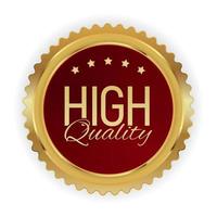 High Quality Golden Label Sign. Vector Illustration