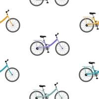 Bicycle Seamless Pattern Background. Vector Illustration