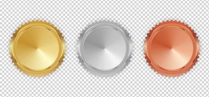 Silver and Bronze Medal Icon Sign First, Second and Third Place vector