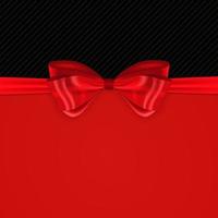 Beautiful Background with Silk Red Bow and Ribbon. vector