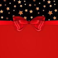 Beautiful Background with Silk Red Bow and Ribbon. vector