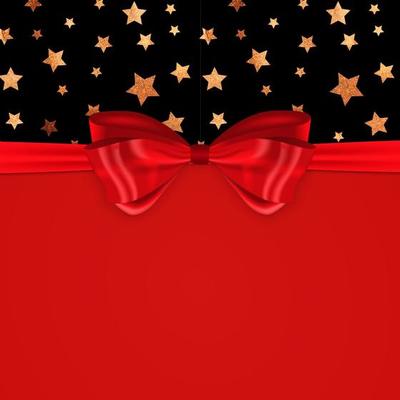 Beautiful Background with Silk Red Bow and Ribbon.