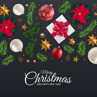 Holiday New Year and Merry Christmas Background. Vector Illustration