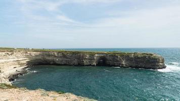 Seascape and view of beautiful Cape Tarkhankut , Crimea. photo