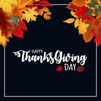 Abstract Happy Thanksgiving Day Background with Falling Autumn Leaves vector
