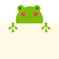 Cute animal frog with empty place for text. Vector Illustration