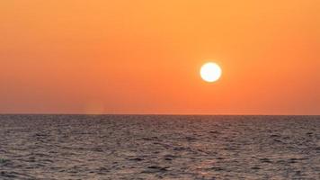 Beautiful Mediterranean sea sunset at the beach in Tel Aviv Israel 2020. photo