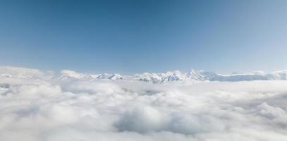 Aerial view from above of clouds photo