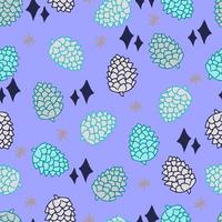 cones with stars and snowflakes vector seamless pattern. Winter background for invitations, greeting cards and wrapping paper