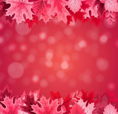 Abstract Vector Illustration Background with Falling Autumn Leaves