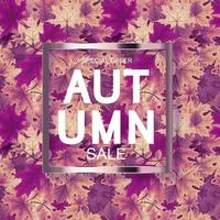 Abstract Autumn Sale Background with Falling Autumn Leaves vector