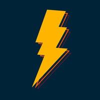 Lightning glossy bolt icon. Vector Illustration