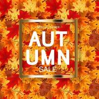 Fondo abstracto de venta de otoño con hojas de otoño cayendo vector