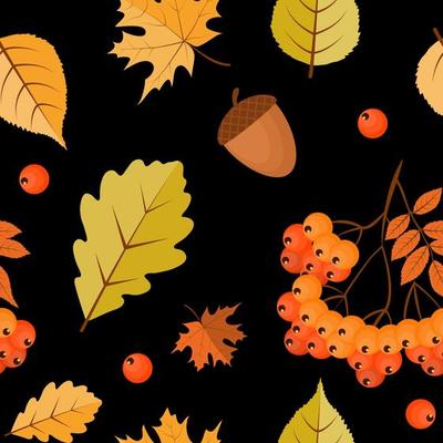 Abstract Autumn Seamless Pattern  Background with Falling Leaves