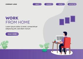 Flat Work Frome Home vector