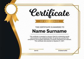 DESIGN CERTIFICATE SIMPLE BLACK GOLD vector