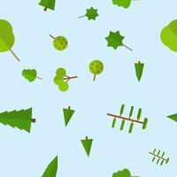 Flat cartoon style nature landscape with trees and bushes. pattern vector