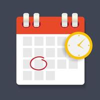 Calendar and clock icon. Concept of Schedule, appointment vector