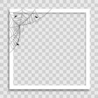 Empty Photo Frame Template with Spider Cobweb for Media Post vector