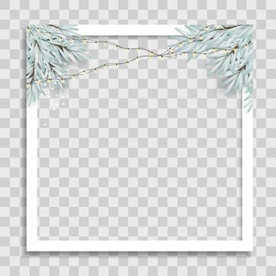 Holiday Photo Frame Template. Merry Christmas and Happy New Year