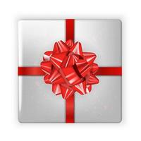 Realistic image. Colorful festive box with bow. vector