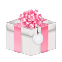 Realistic 3D Gift Box with Bow and Ribbon. Vector Illustration EPS10
