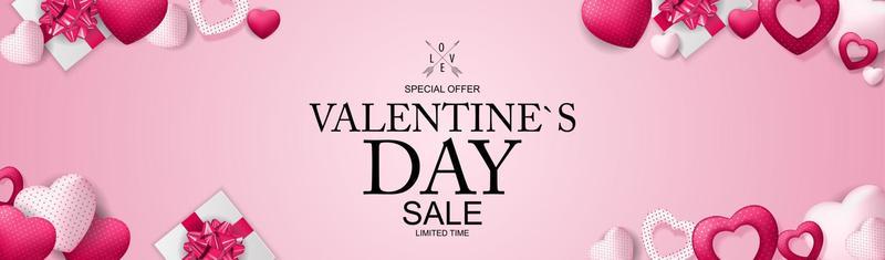 Happy Valentines Day Sale Background. Vector Illustration. EPS10