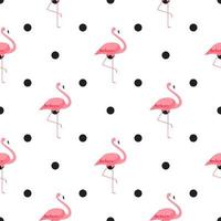 Pink Flamingo Cute Seamless Pattern Background Vector Illustration