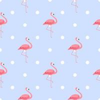 Pink Flamingo Cute Seamless Pattern Background Vector Illustration