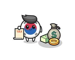 Character cartoon of south korea flag as a accountant vector