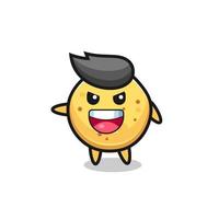 potato chip cartoon with very excited pose vector